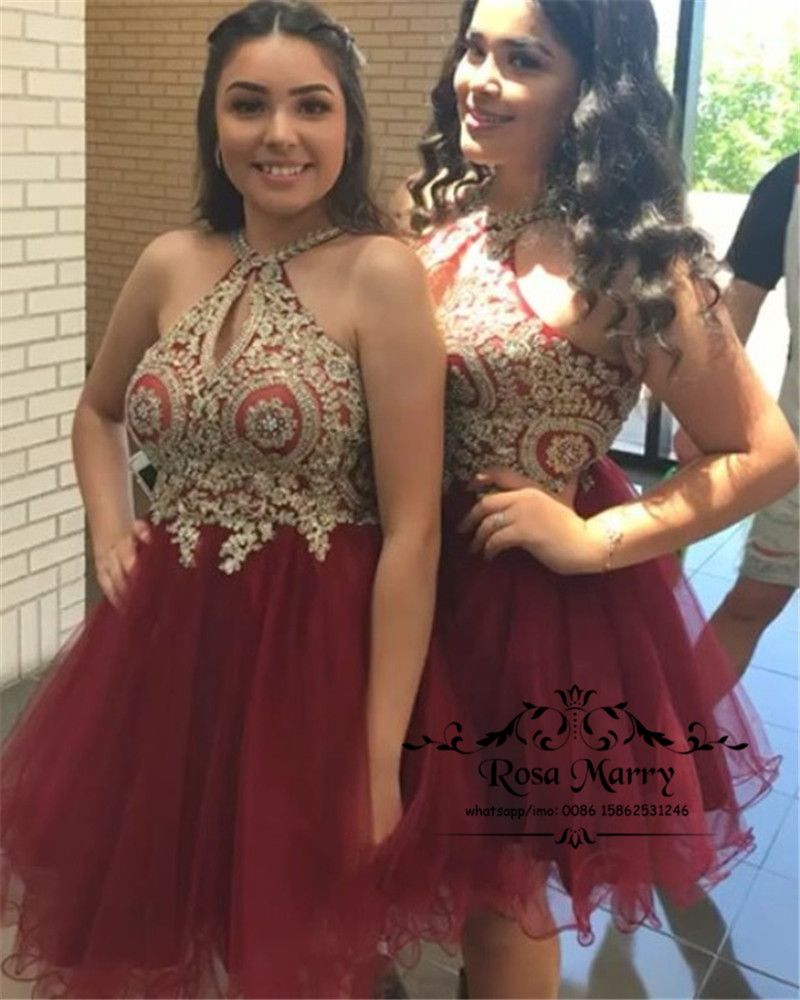 burgundy and gold dress short