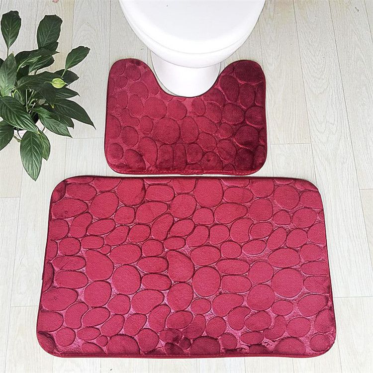 Best Quality Cobblestone Flannel Anti Slip Toilet Bowl Carpet Tapis