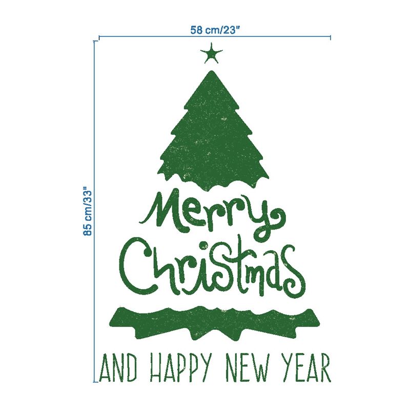 Acquista Verde Albero Di Natale Allegro Sticker Murale Felice Anno Nuovo Citazioni Adesivi Murali Le Vacanze Soggiorno Vetrina Arredamento Showcase Camera A 2 54 Dal Fullhouse517 Dhgate Com