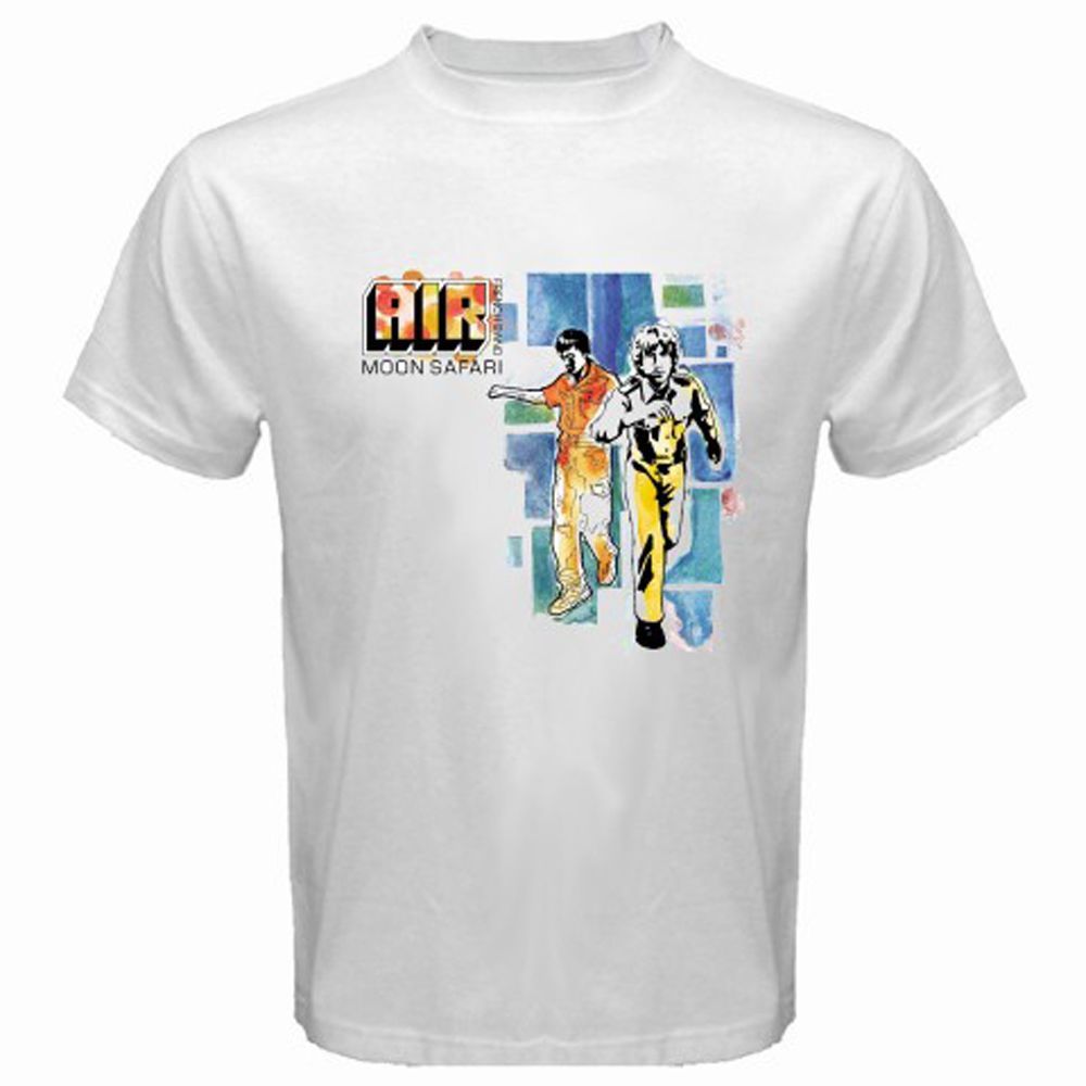 New AIR Moon Safari French Band Men/'s White T-Shirt Size S M L XL 2XL 3XL