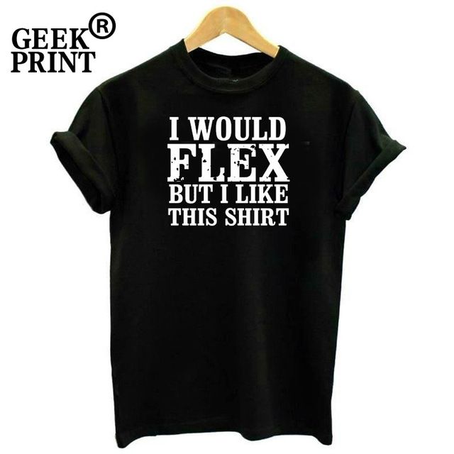 5XL Me gustaría Flex pero me gusta esta camisa Mens T Diseño Divertido Gimnasio Training Top Regalo S
