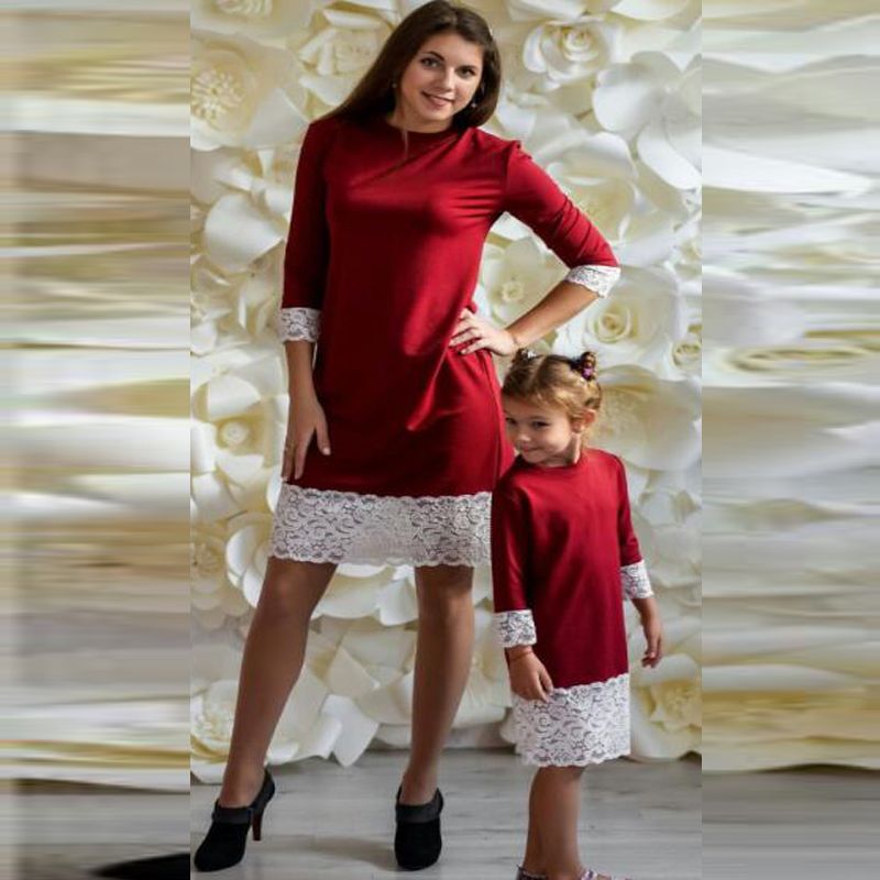 académico Regan Resplandor Nueva madre e hija ropa familia vestidos de Navidad niña falda de encaje  bebé Outfit niñas