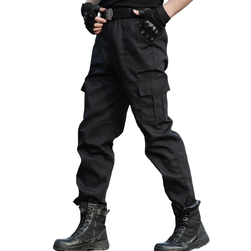black combat trousers men
