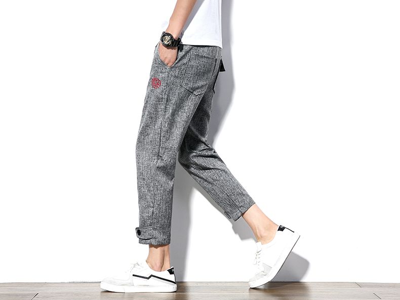 Compra Hombre Pantalones De Lino De Algodón Jogger Para Hombre Pantalones  Hasta El Tobillo Hombre Verano Patrón Informal Bordado Hip Hop Pantalones  Imprimir Para Mujer Nueva Venta Caliente Barato | Entrega Rápida