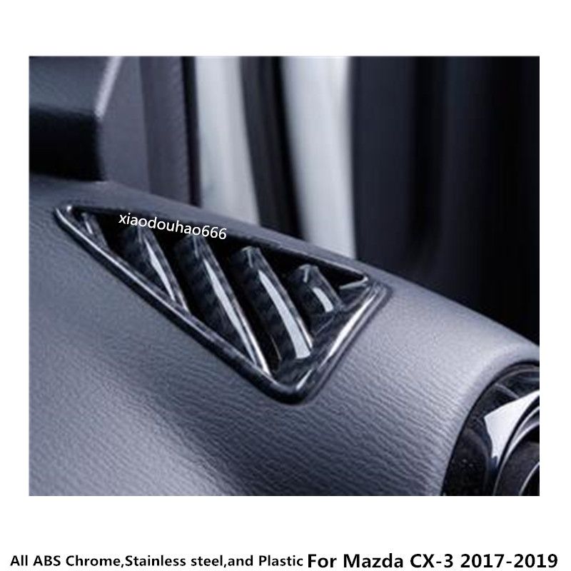 For Mazda 3 Axela 2017-2018 Carbon Fiber Car Front Air Condition Vent Trim Cover