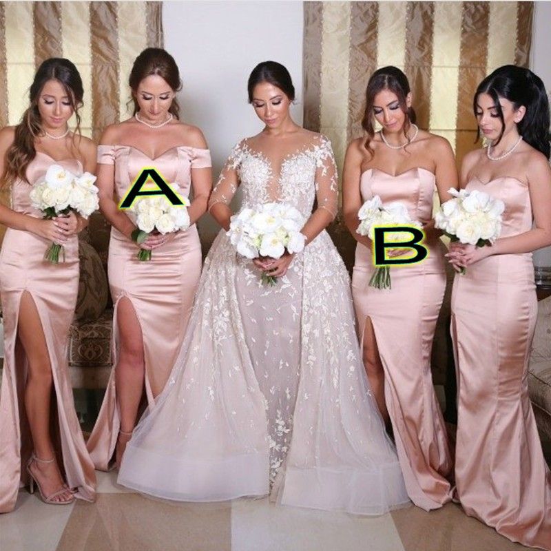 pink champagne bridesmaid dresses