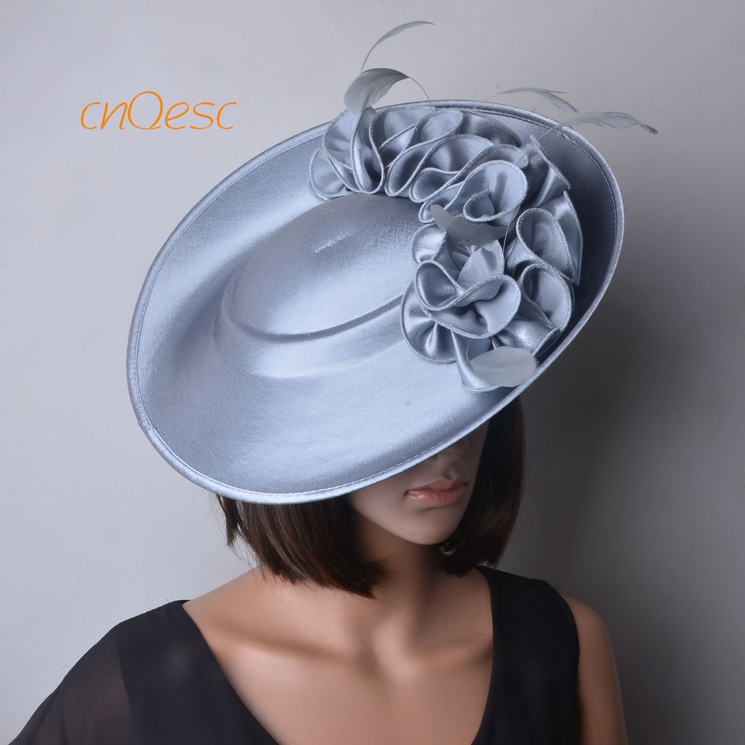 ladies silver wedding hats