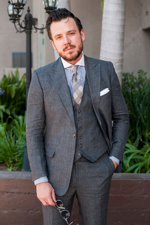 Compra Trajes A Medida De Lino Gris De Los Hombres Para Casarse De Playa  Blazer Enarboló La Solapa De 3 Piezas Tuxedo Slim Fit Adapta A La Chaqueta  Del Chaleco Pantalones Terno