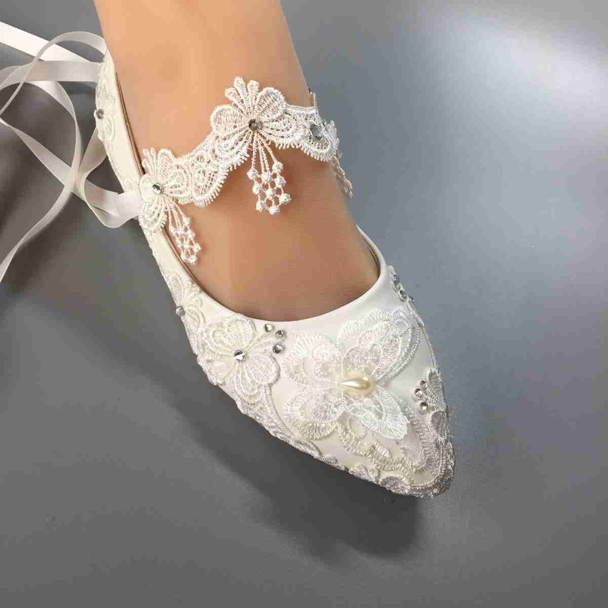 Women Wedding Flat Shoes Waterproof 