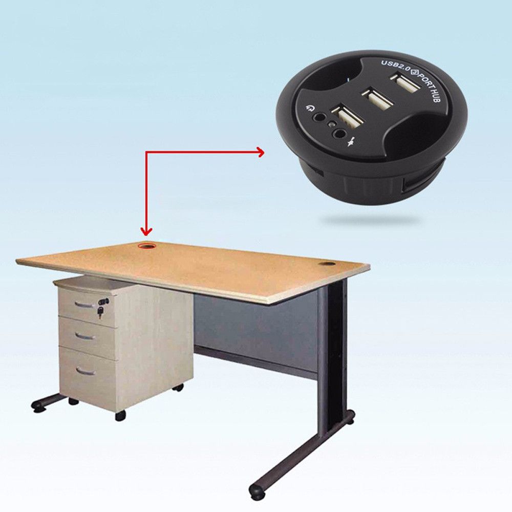 2019 Mount In Desk 3 Port Usb 2 0 Hub Adapter And External Stereo