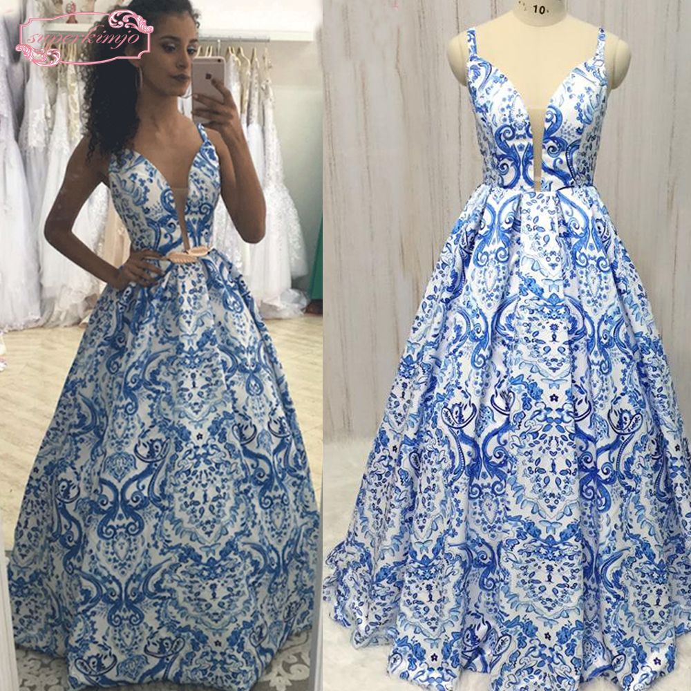 patterned prom dress