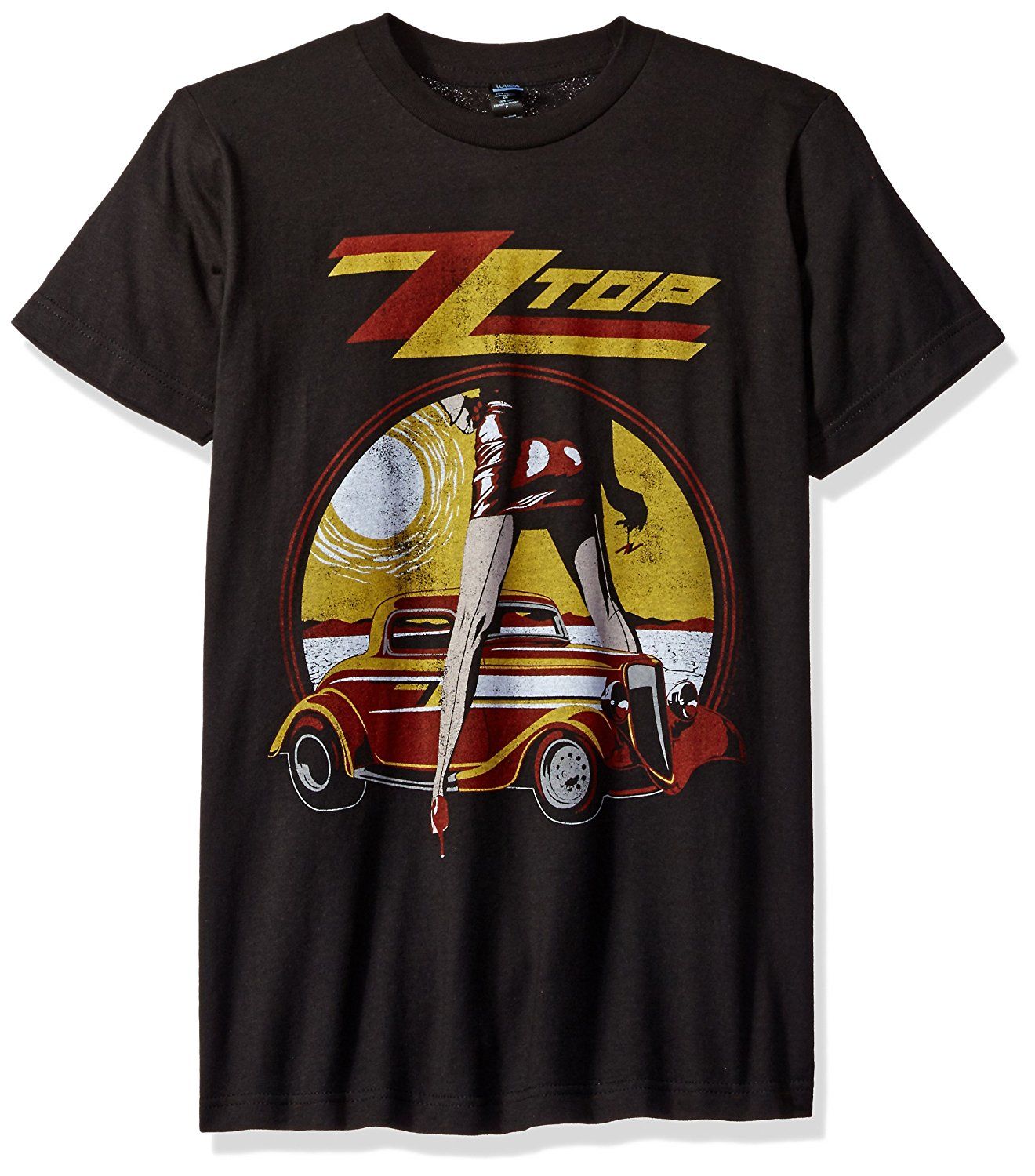 Negra Camiseta de Manga Larga de algod/ón ZZ Top para Hombre