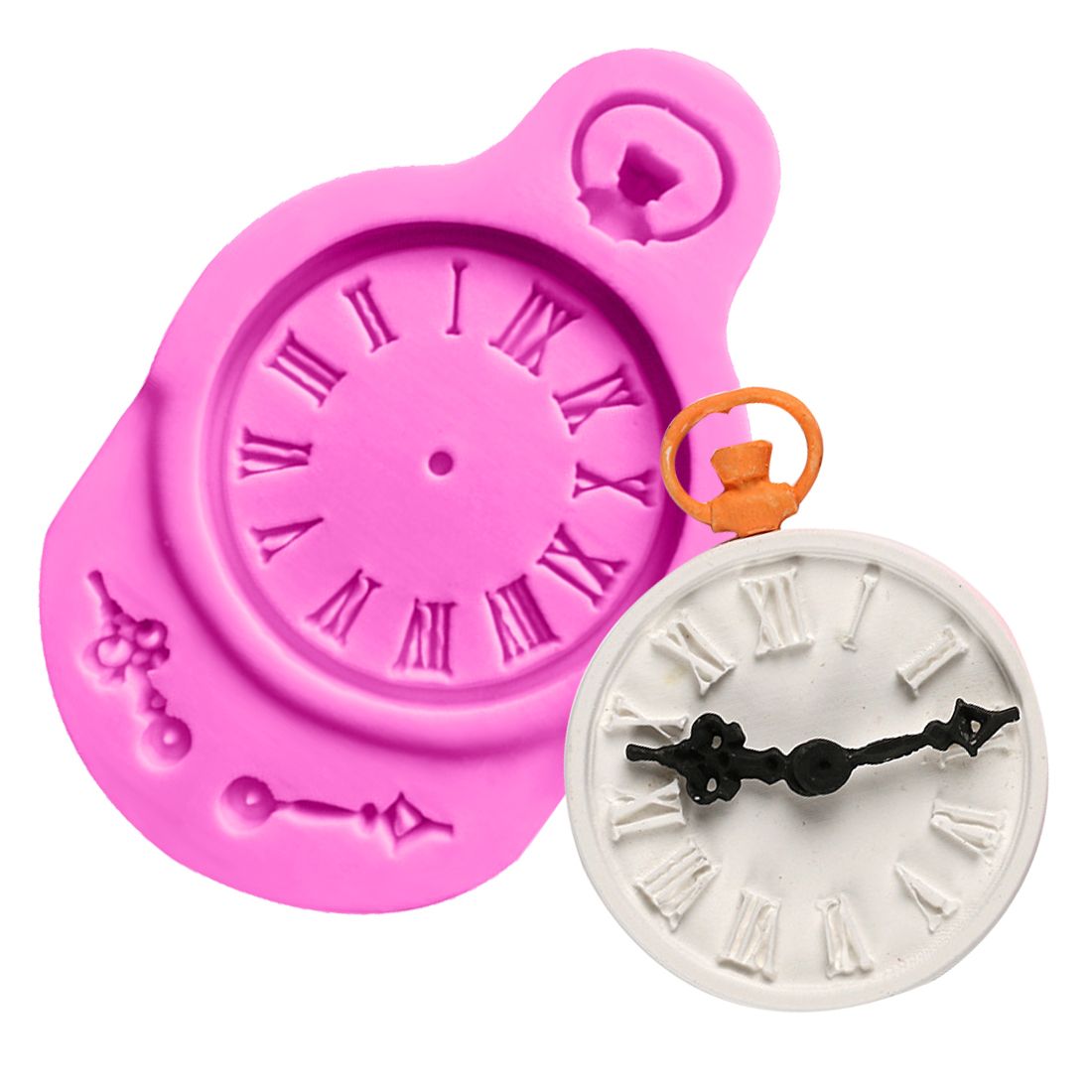 Horloge Forme Moule Gateau 3d Moule En Silicone Fondant Resine Candy Mold Baking Tools Horloge Forme Moule Gateau 3d Moule En Silicone Fondant Resine Candy Mold Baking Tools