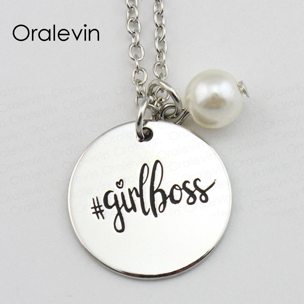 Wholesale Hot Fashion Girlboss Inspirational Hand Stamped Engraved Accessories Custom Pendant Necklace Gift Metal Stamped Jewelry Ln1603 Gold Jewelry Rose Gold Necklace From Orelevin 7 88 Dhgate Com