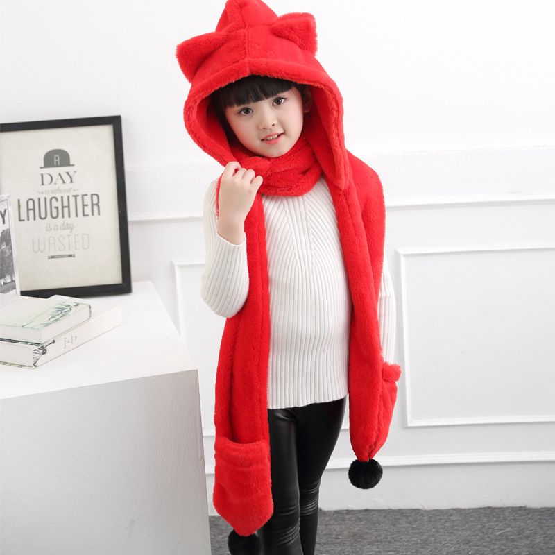 children's hat scarf gloves all in one