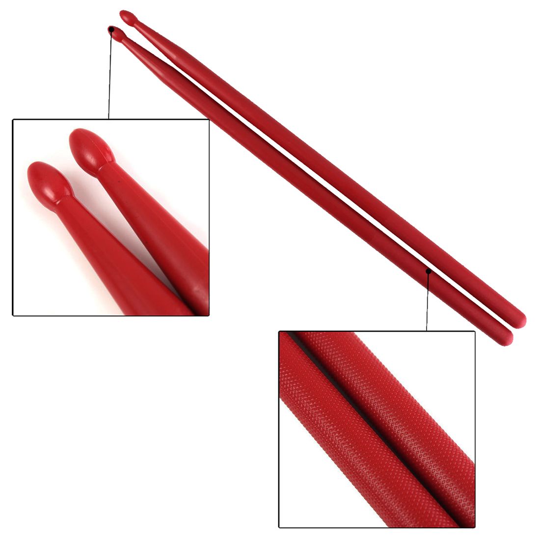 1 Pair 5A Drumsticks Stick Nylon for Drum Lightweight for Drummer Durable COLOR:Red