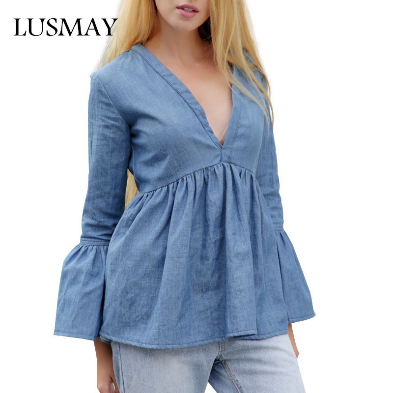 denim blouses for ladies
