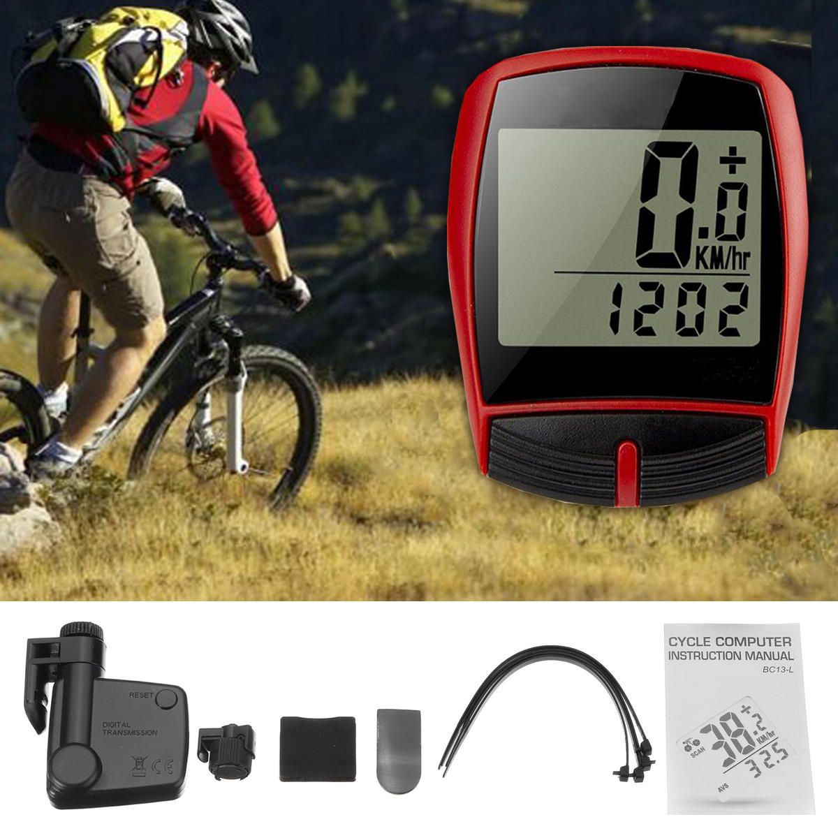 LCD Digital Bike Cycling Computer Waterproof Odometer Speedometer Stopwatch UK 