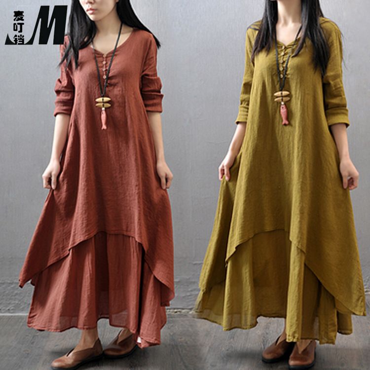 cotton full sleeve maxi dress