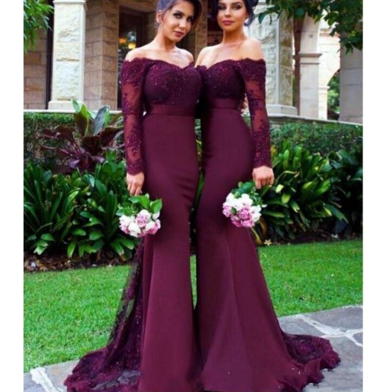 burgundy silk bridesmaid dresses