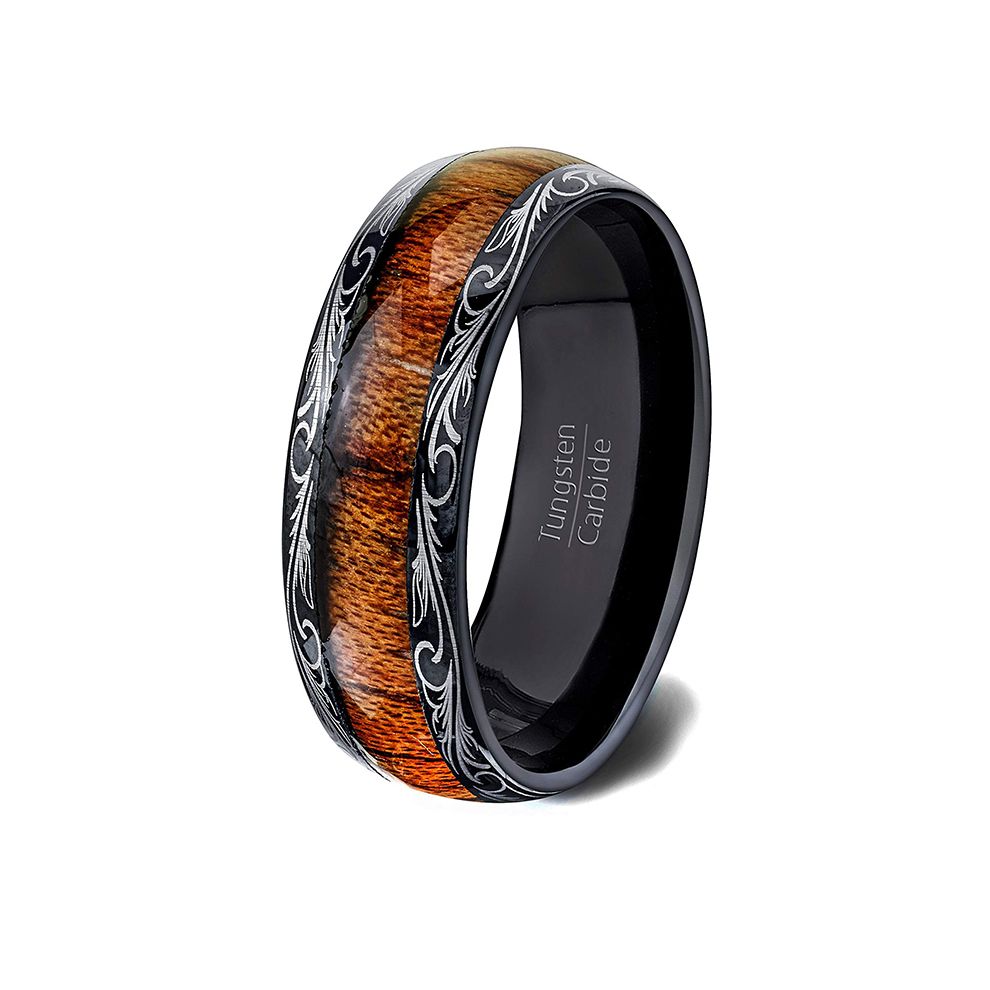 خواتم التنغستن نمط خمر خاتم الزواج Koa الخشب مطعمة قبة حافة مجوهرات الراحة 2020 من Ellahxc 19 58ر س موبايل Dhgate