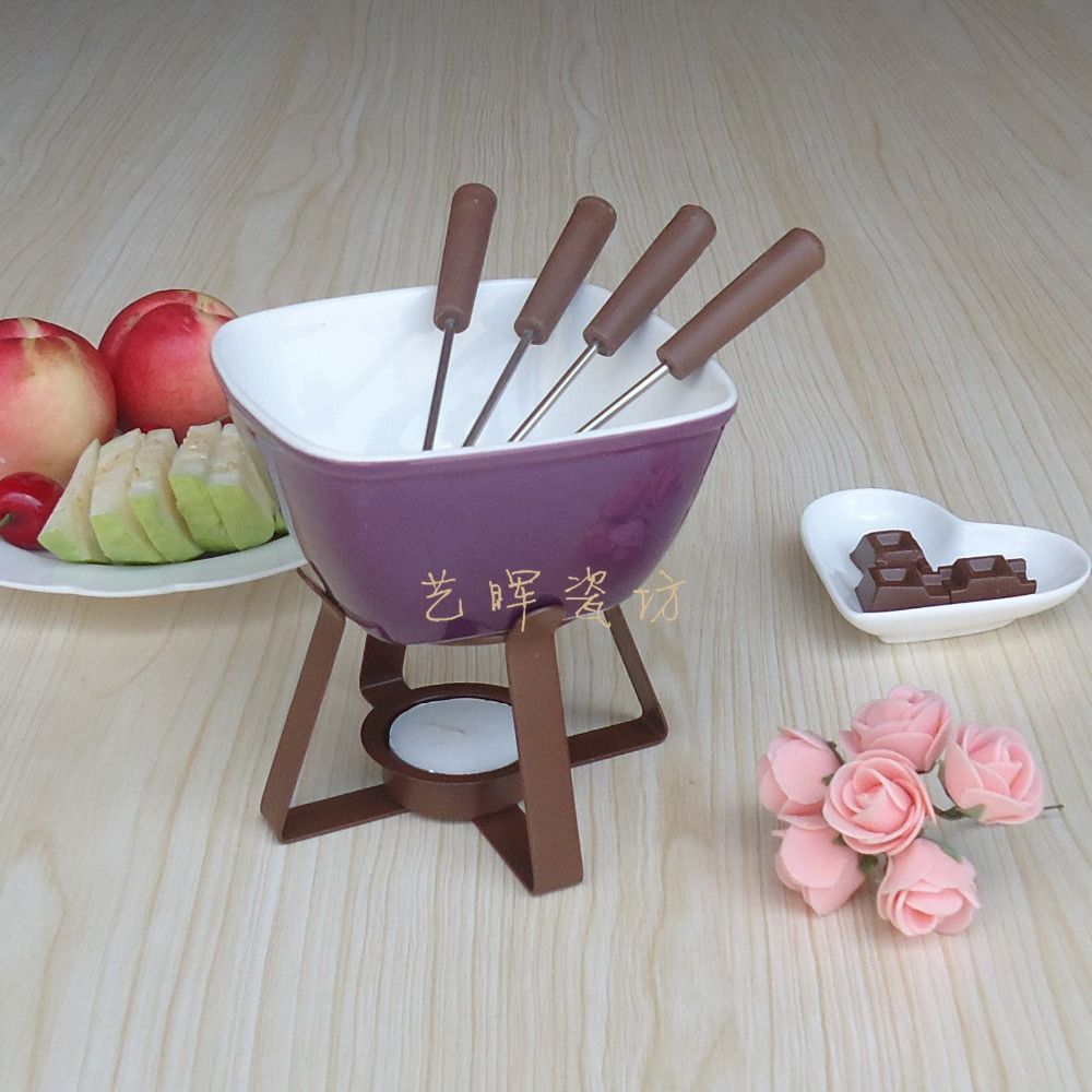 Satin Al Cevre Dostu 300 Ml Renkli Seramik Fondu Seti Peynir Isitici Cikolata Pot Kare Fondu Pot Dondurma Meyve Ekmek Araci Icin Tl262 52 Dhgate Comda