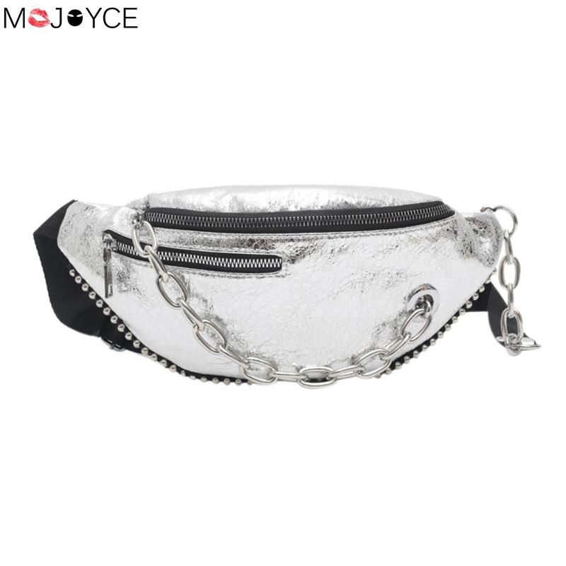 Fashion Solid Casual Women Waist Bag PU Leather Black Fanny Pack