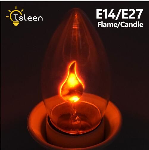 E14 E27 LED Flicker Fire Flame Candle Light Bulbs Atmosphere Bar Home Decor Lamp