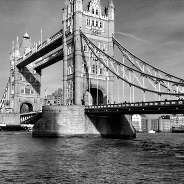 Acheter Personnalisé Papier Peint Murale London Tower Bridge Vintage Noir Blanc Europe Architecture Chambre Salon Fond Tv Fond Décran De 336 Du