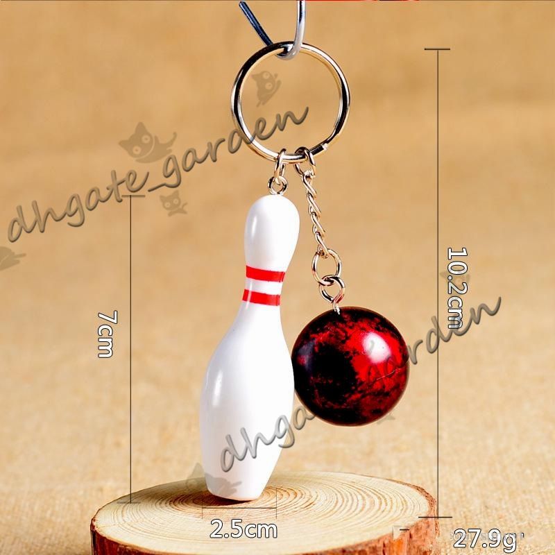 New Metal Bowling Ball Key Chains Fashion Novelty Sports Key Rings