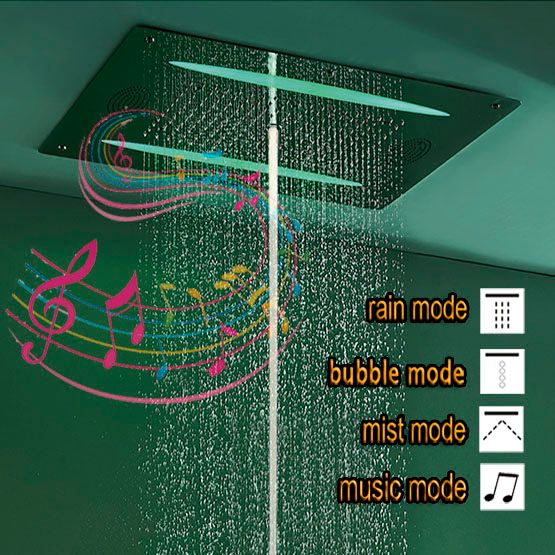 2020 Luxury Led Ceiling Shower Head Square Sus304 Stainless