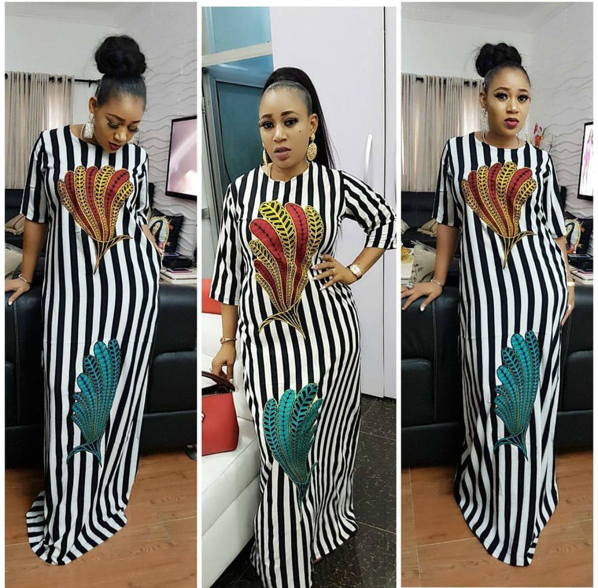 Fashion 12 Discount Women Black And White Stripes Dress Design