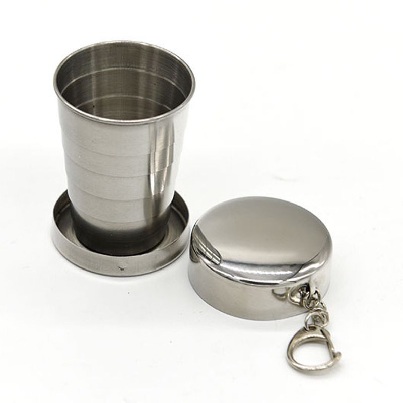 Either on Your Belt Loop Backpack or Jacket Stainless Steel Travel Camping Hiking Foldable Collapsible Cup with A Lobster Clip Either on Your Belt Loop Backpack or Jacket Stainless Steel Travel Camping Hiking Foldable Collapsible Cup with A Lobster Clip