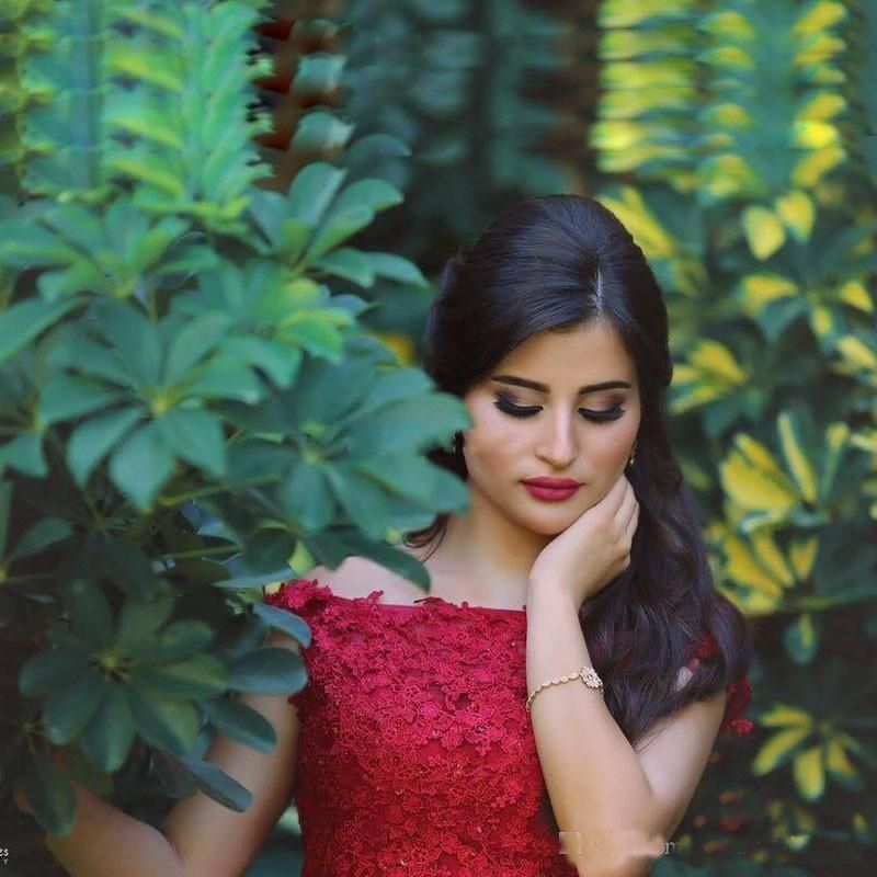 Dark Red Short Prom Dresses Under $100 Cheap Off Shoulder Lace A