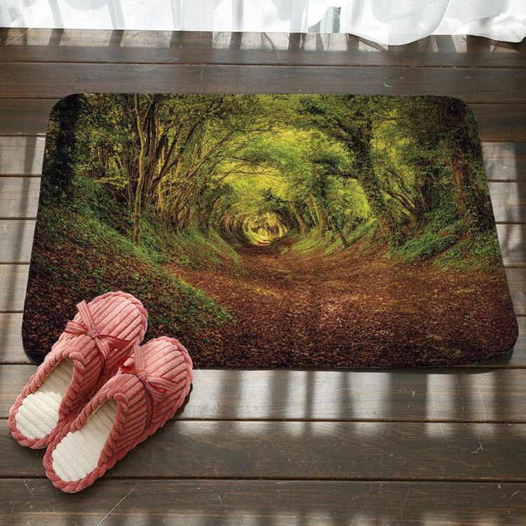 2019 Bedroom Floor Mats Dense Forest Big Tree Print Bathroom