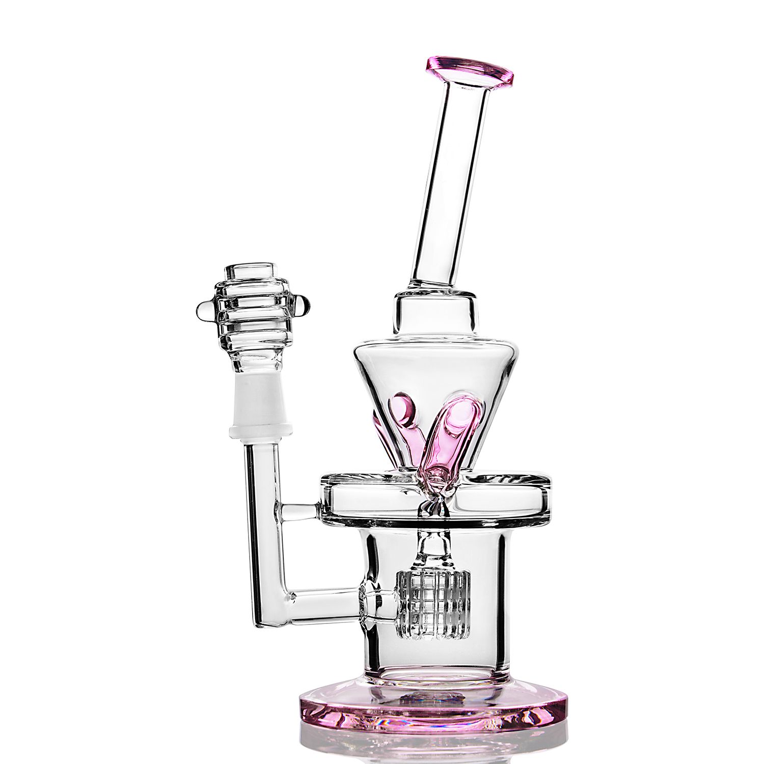 2021 Pink Thick Base Dab Rig Mobius Stereo Matrix Perc Showerhead