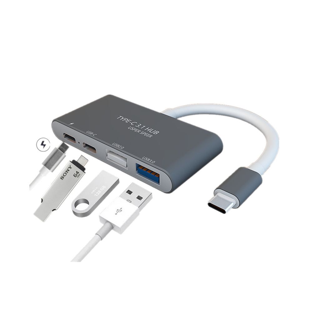 2020 4 In 1 Usb C Hub With Type C Usb 3 0 Usb 2 0 Ports For New
