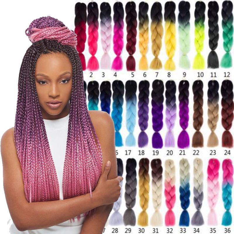 2019 X Pression Braiding Hair Synthetic Ombre Hair Kanekalon