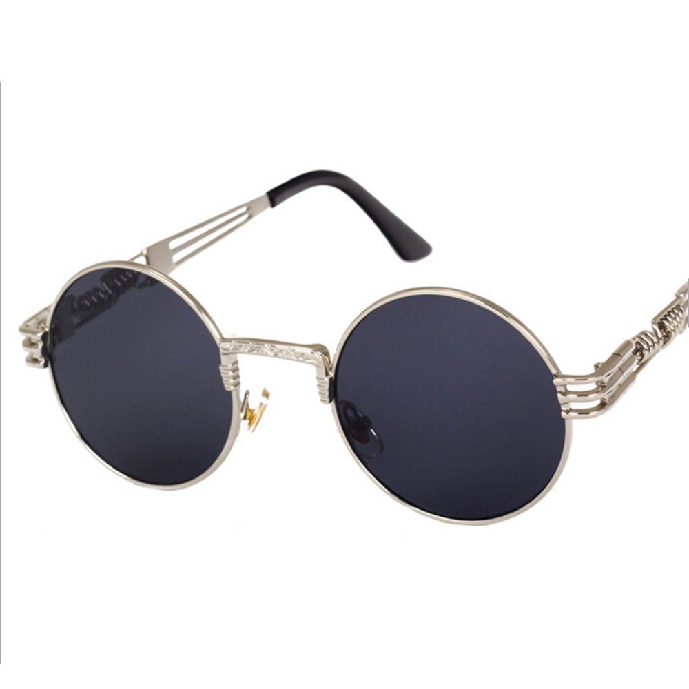 Homme Steampunk Lunettes De Soleil Round Miroir vintage mirror cool rétro Eyewear
