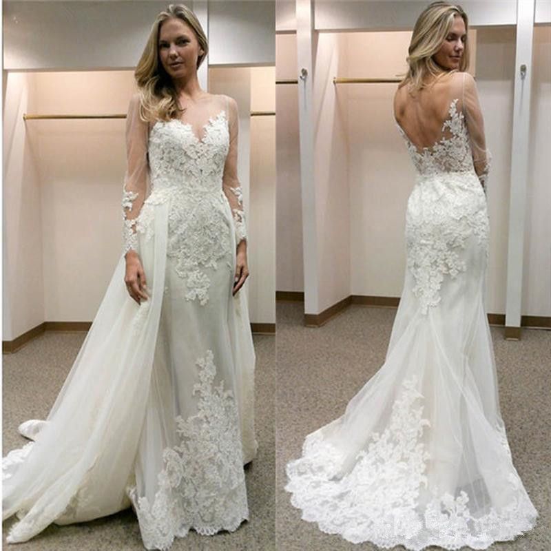 detachable train wedding skirt