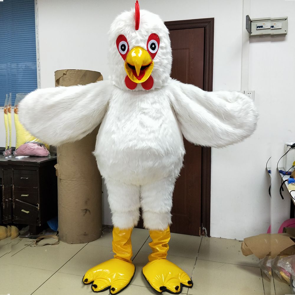 Traje de la mascota del gallo blanco traje de la mascota del gallo del traje de la mascota del gallo de la alta calidad para la venta