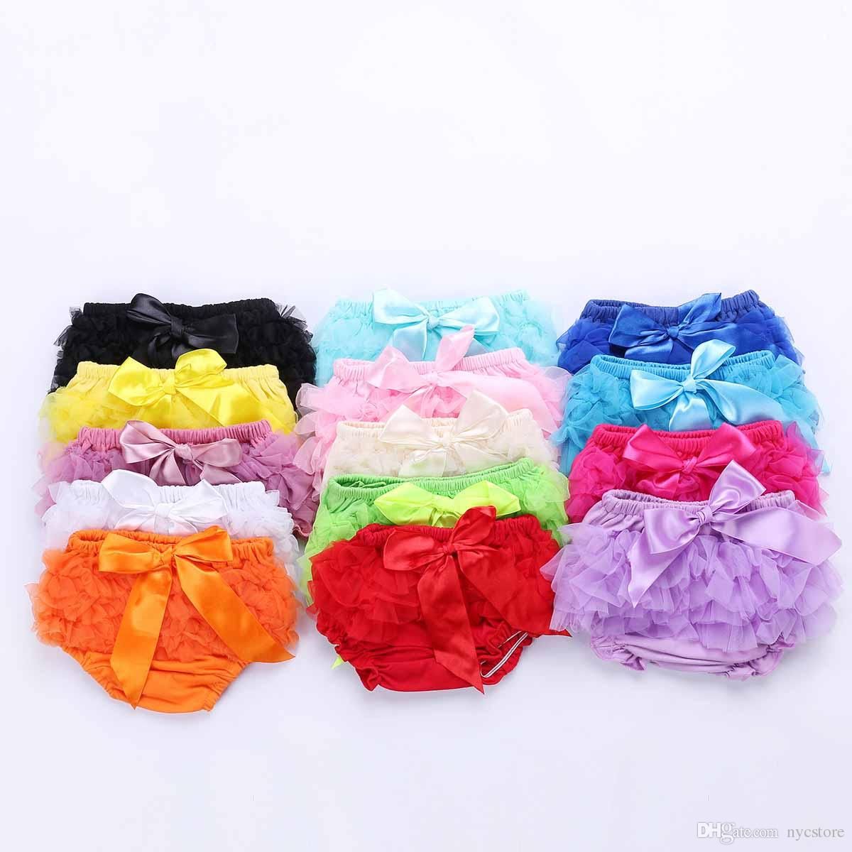 Baby Girls Toddler Cotton Bloomers Ruffle With Bow Diaper Covers Briefs
