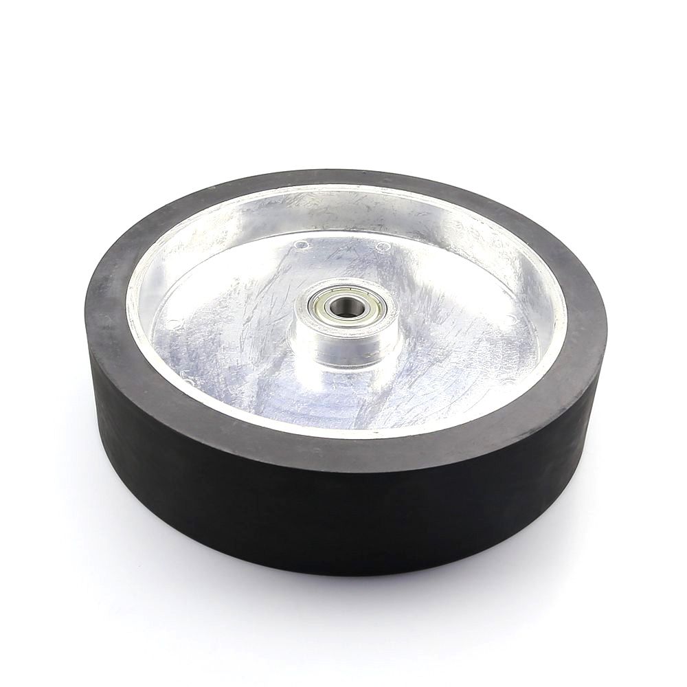 Best 300*75mm Belt Grinder Solid Rubber Contact Wheel Dynamically