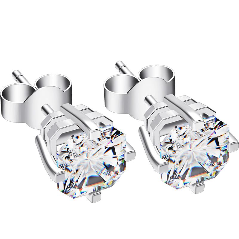 White Gold Plated Flower Shape Synthetic Pearl Women French Clip Stud Earrings