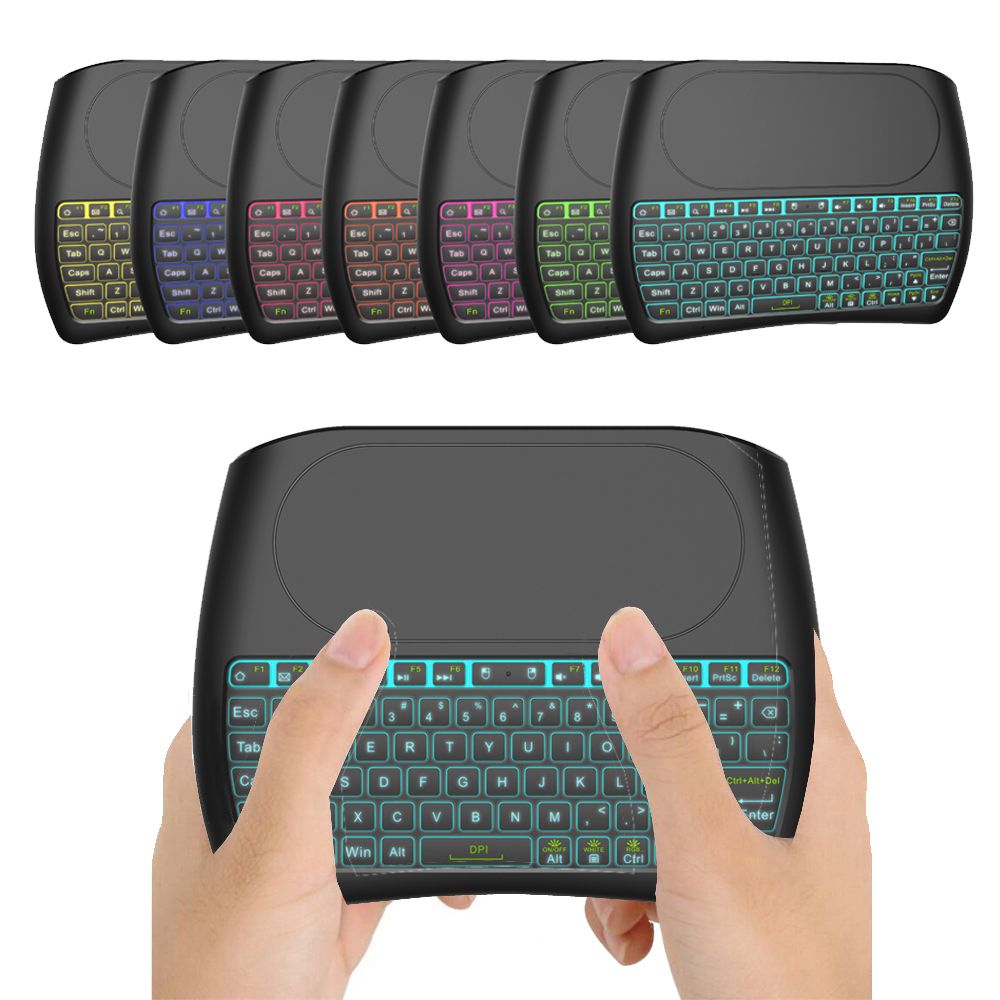 Xbox Rechargeable Li-ion Battery RGB Backlit PC Aerb 2019 Upgraded D8 Pro Mini Wireless Keyboard with Touch Pad Combo for Android Smart TV Mini Keyboard 
