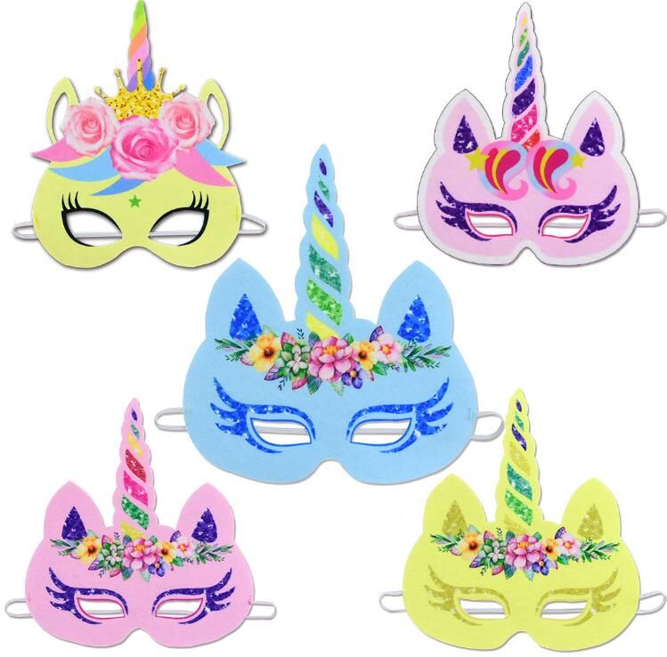 glitter unicorn paper mask rainbow flower unicorn halloween masks for kids baby birthday party favors boutique supplies cosplay by0378 from wuchaoqun 1 49 dhgate com