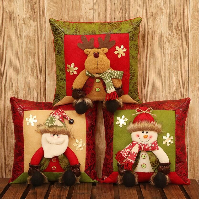 NUOBESTY Natale tiro Cuscino Cartone Animato a Forma di Stella Modello Pupazzo di Neve Cuscino Cuscino Decorazioni Natalizie per la Festa di Natale Regalo Festival 