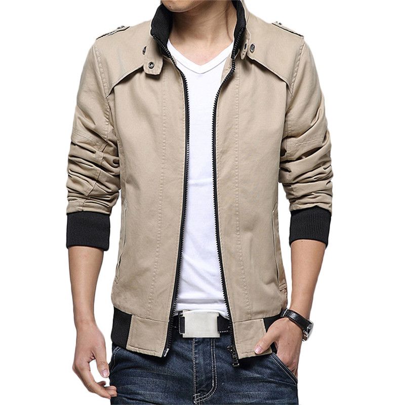 cotton stand collar jacket