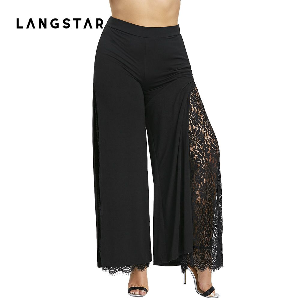 Compra Tallas Grandes Para Mujer Pantalones Anchos De Verano Pantalones  Sueltos Casual High Slit Lace Palazzo Pantalones Pantalones De Mujer Rectos  Largos Grandes 2018 S18101605 Barato | Entrega Rápida Y Calidad | Es.Dhgate