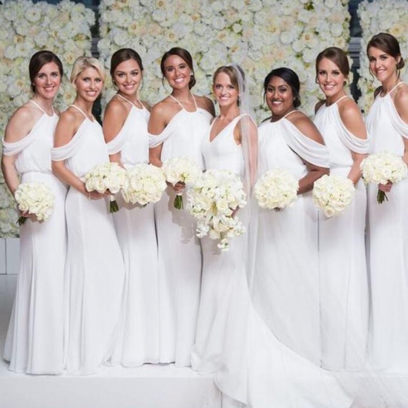 white bridesmaid gown